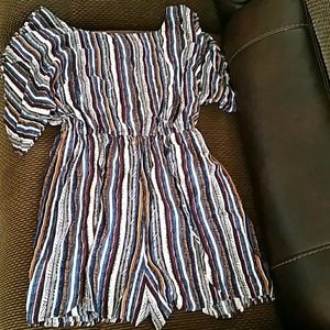 BCBG PINSTRIPE ROMPER
